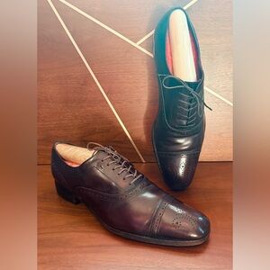 Salvatore Ferragamo Florence Men’s Brown Wingtip Brogue Oxford Size 11 D